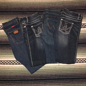 Women’s Wranglers Jeans 9/10x34 Lot of 4